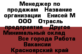 Менеджер по продажам › Название организации ­ Енисей-М, ООО › Отрасль предприятия ­ Другое › Минимальный оклад ­ 100 000 - Все города Работа » Вакансии   . Красноярский край,Сосновоборск г.